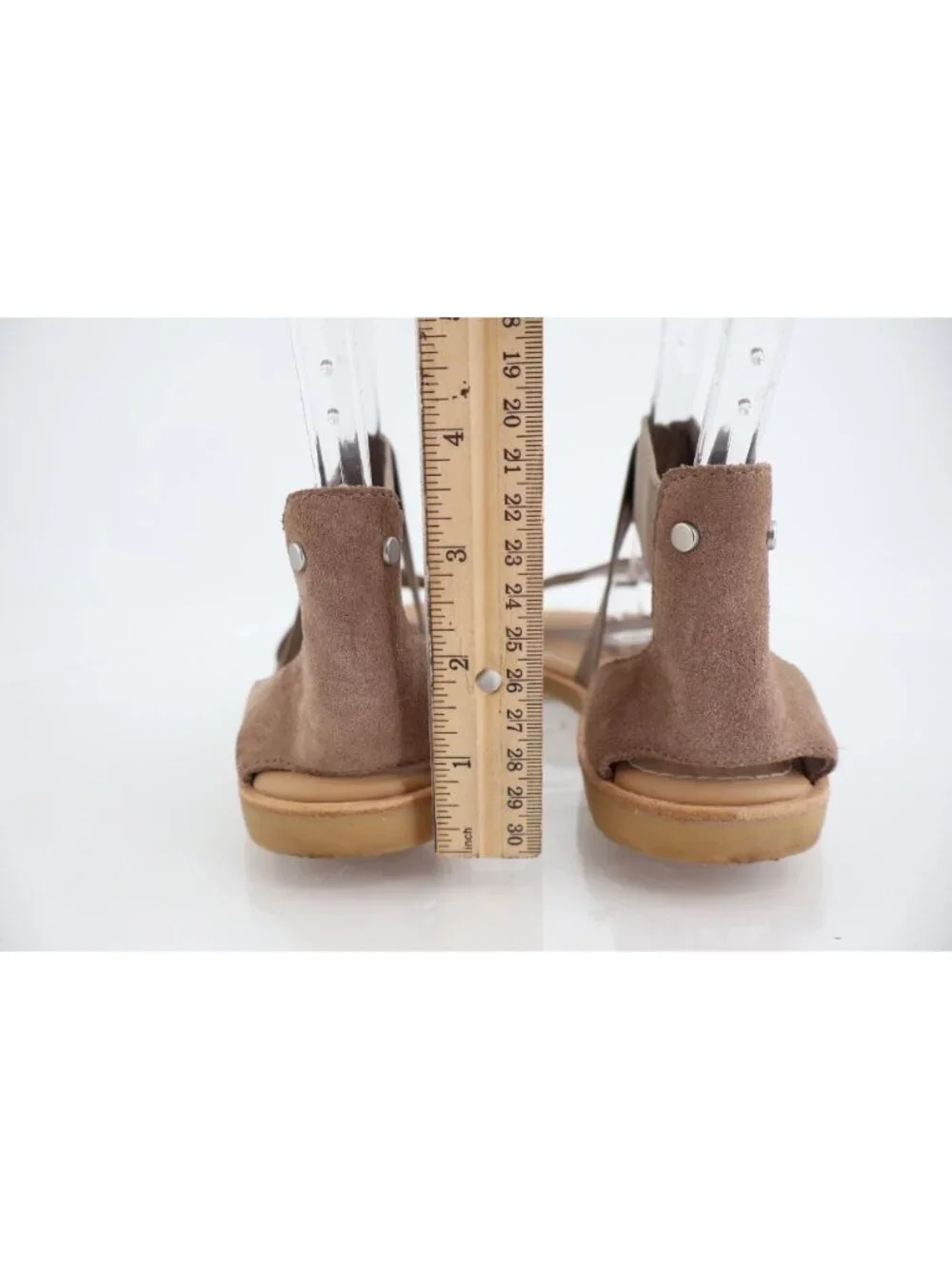 SOREL Women's Ella II Sandal Size 8 Ash Brown Metallic Leather Elastic Slip On